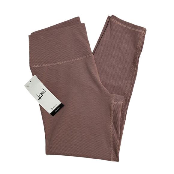 Lezat Pants - NWT Lezat Eco Active Textured Athletic High Waist Soft Rib Dusty Rose Leggings-L